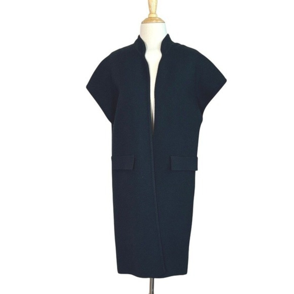 AKEMI+KIN One Size Black Heavy‎ Knit Longline Sleeveless Cardigan Elevated Basic